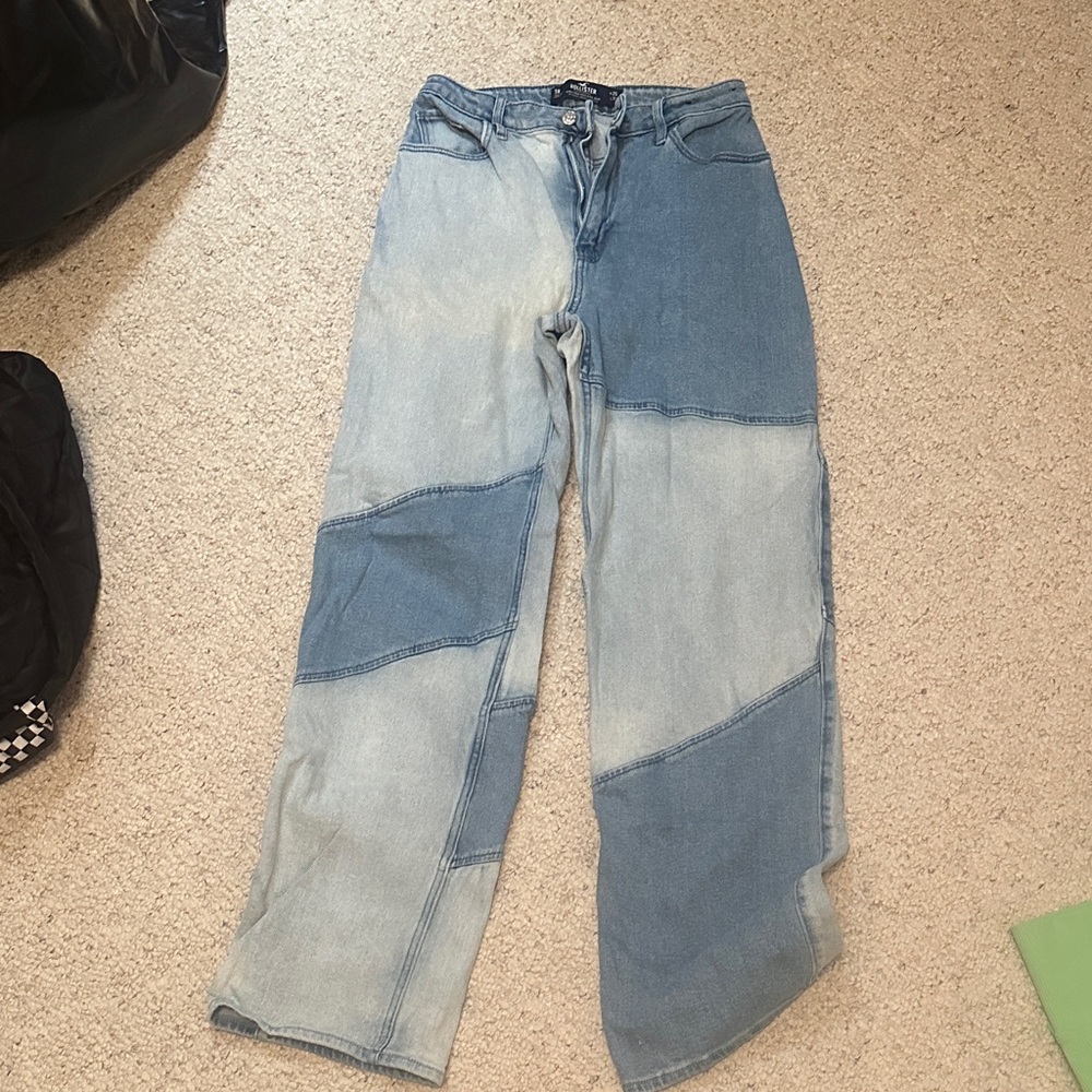Hollister Women's Patchwork Blue Jeans